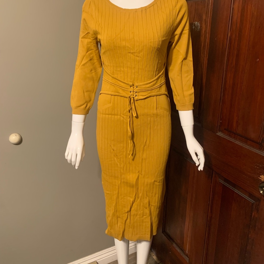 Yellow Knit dress